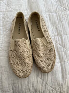 Esprit Knit Slip-On Espadrilles in Light Beige